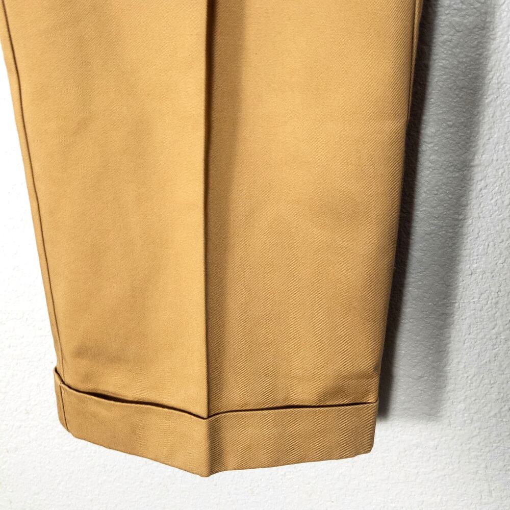 Lands End Khaki Pleated Trousers Size 12 Minimalist Officewear Pants - Picture 6 of 8